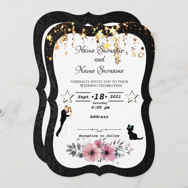 Invitación Estrellas de lluvia (Anverso / Reverso)