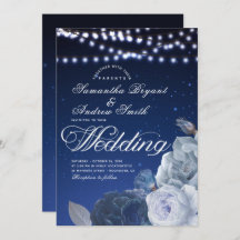 Estrellas de luces de cadena Boda elegante azul