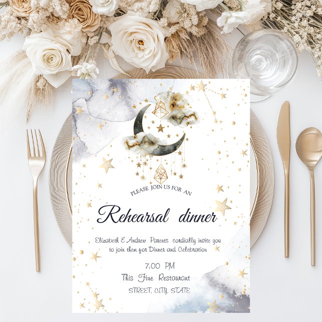 Invitación Estrellas de luna de oro celestial (Subido por el creador)