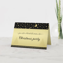 Invitación Estrellas de Navidades brillantes de oro, trapos d