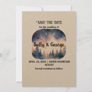 Invitación Estrellas de niebla de pino azul de montaña salvan
