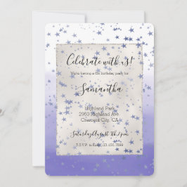 Invitación Estrellas de Ombre Púrpura