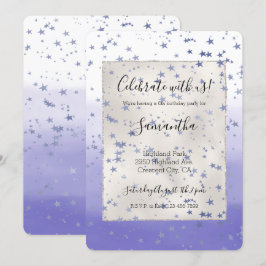 Invitación Estrellas de Ombre Púrpura