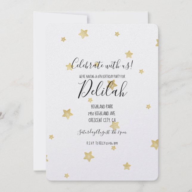 Invitación Estrellas de oro (Anverso)