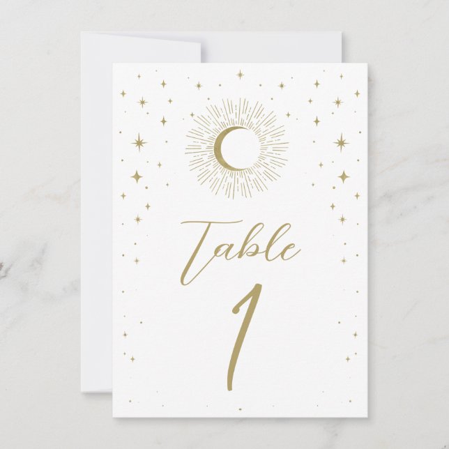Invitación Estrellas de Oro Blanco Explosión Celestial Número (Anverso)