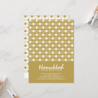Invitación Estrellas De Oro De Hanukkah Del Fiesta De Festivi