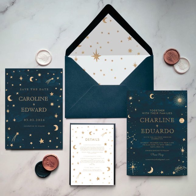 Invitación Estrellas de oro de la marina lunar Celestial todo (Subido por el creador)