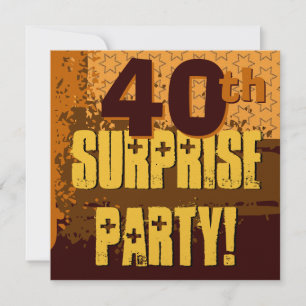 Invitación Estrellas de oro y marrón, Fiesta de cumpleaños nú