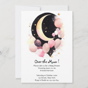 Invitación Estrellas de remolinos: Luna y estrellas ducha de 