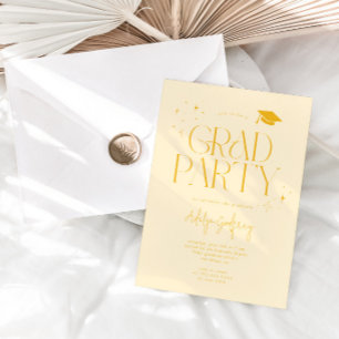 Invitación Estrellas de tipografía moderna Fiesta de graduaci
