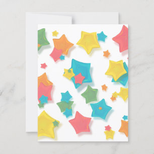 Invitación Estrellas del arcoiris originami