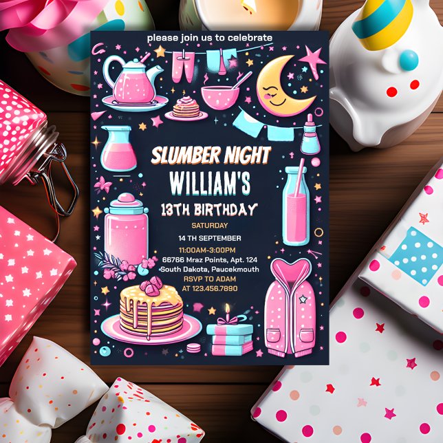 Invitación estrellas del cielo Sleepover Fiesta del sueño 13  (Subido por el creador)
