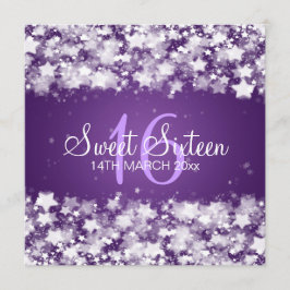 Invitación Estrellas del deslumbramiento del fiesta del dulce