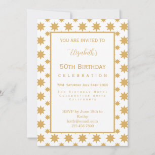 Invitación Estrellas Doradas 50 Cumpleaños