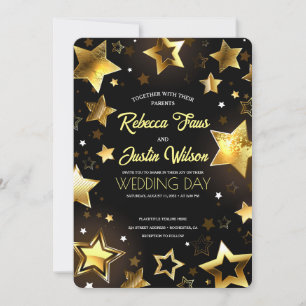 Invitación Estrellas doradas brillantes