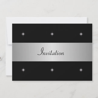 Invitación Estrellas en blanco y negro con evento especial Si