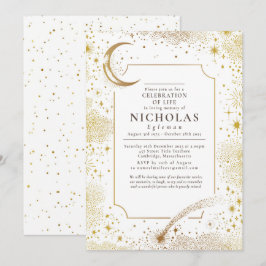 Invitación Estrellas en el servicio de recuerdo de funerales 