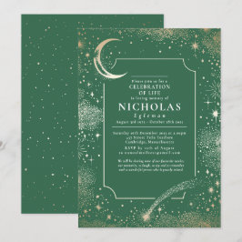 Invitación Estrellas en el servicio de recuerdo de funerales 