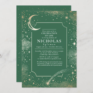 Invitación Estrellas en el servicio de recuerdo de funerales