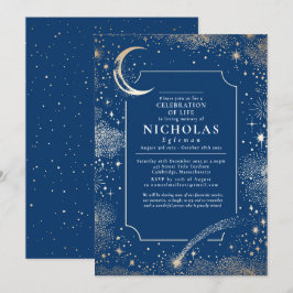 Invitación Estrellas en el servicio de recuerdo de funerales 