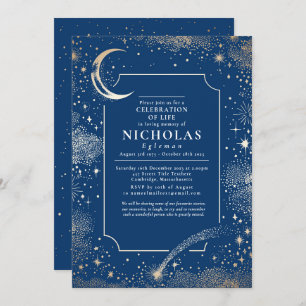 Invitación Estrellas en el servicio de recuerdo de funerales