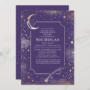 Invitación Estrellas en el servicio de recuerdo de funerales