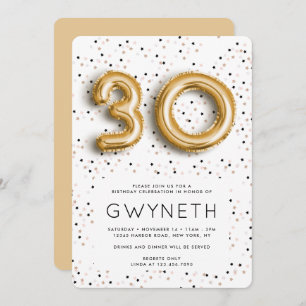 Invitación Estrellas en globo de Relieve metalizado dorado Ti