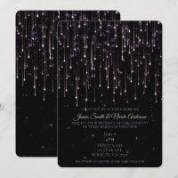 Estrellas Fugaces Brillantes Morado Chic Boda Mode