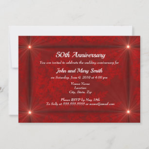 Invitación Estrellas fugaces de terciopelo rojo