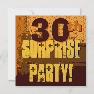 Invitación Estrellas Gold y Brown, Fiesta de cumpleaños númer