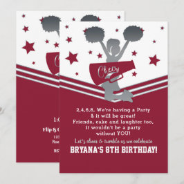 Invitación Estrellas Granates y Plateadas Animan Fiesta de Po