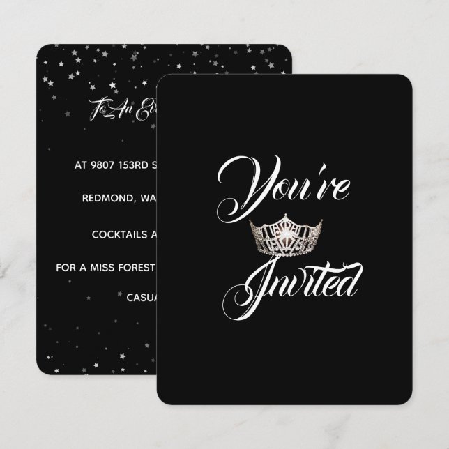 Invitación Estrellas invitativas de Miss América Silver Crown (Anverso / Reverso)