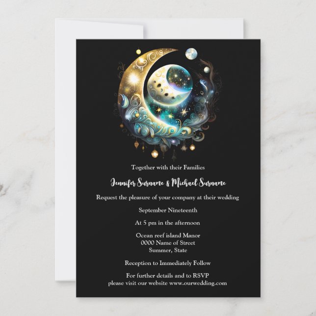 Invitación Estrellas lunares (Anverso)