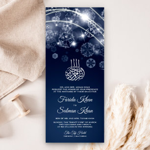 Invitación Estrellas mágicas de noche azul Boda musulmana isl