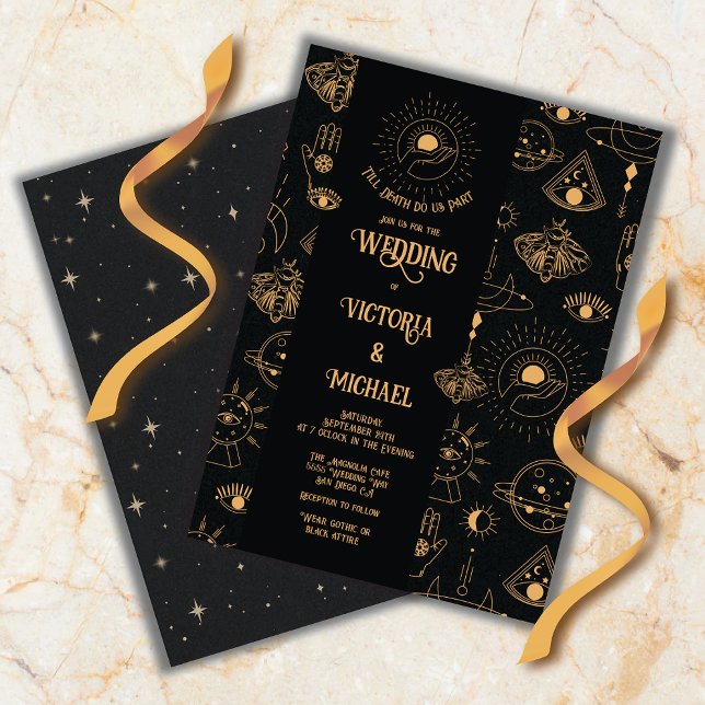 Invitación Estrellas místicas góticas de la luna Moth Boda os (Subido por el creador)