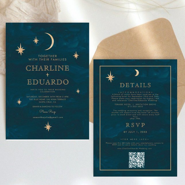 Invitación Estrellas místicas se ponen celestes en un solo Bo (Subido por el creador)