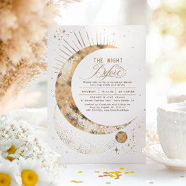 Invitación Estrellas Moon Celestial Noche ensayo Cena