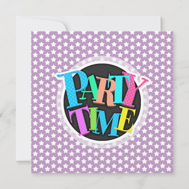 Invitación Estrellas moradas y blancas de lavanda (Anverso)