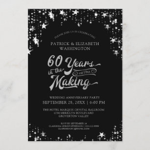 Invitación Estrellas Negras y Doradas del 60º Aniversario 40 