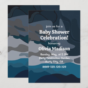 Invitación Estrellas nocturnas Nubes cielo género Baby Shower