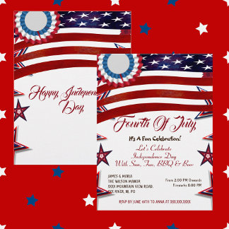 Invitación Estrellas patrióticas 4 de julio Bandera estadouni