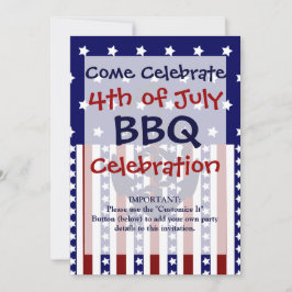 Invitación Estrellas patrióticas estribos patrón marinero