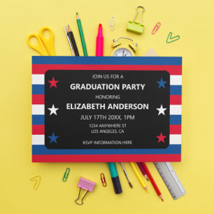 Invitación Estrellas Patrióticas y Graduación de Barras y Est
