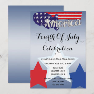 Invitación Estrellas Patrióticas y Rayas 4 de Julio