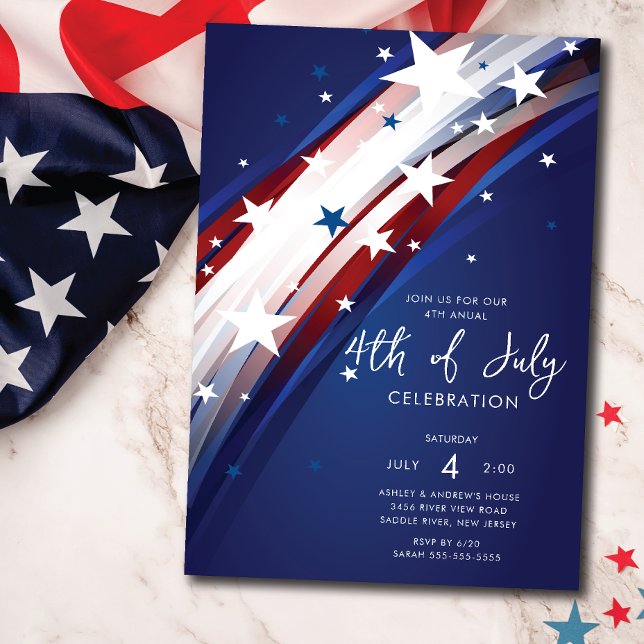 Invitación Estrellas patrióticas y rayas 4 de julio (Subido por el creador)