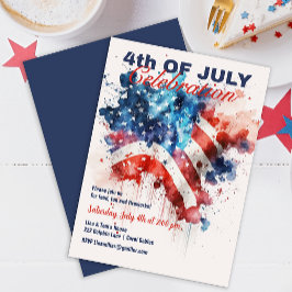 Invitación Estrellas patrióticas y rayas celebración del 4 de