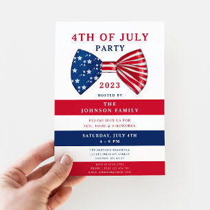 Invitación Estrellas Patrióticas Y Tiras 4 De Julio