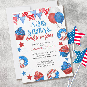 Invitación Estrellas Rayas y .. Baby Shower del Cuatro de Jul