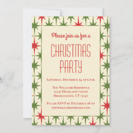 Invitación Estrellas retro vintage de Navidades modernos del 
