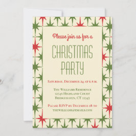 Invitación Estrellas retro vintage de Navidades modernos del 